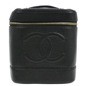 Chanel Black Calfskin Timeless Vanity Handbag